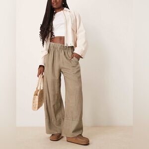 Free People Days End Linen Pull on Pants size Medium
